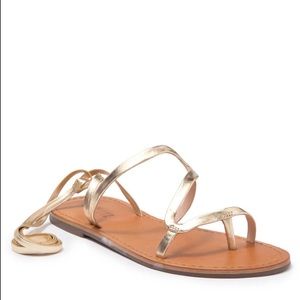 Schutz Urkula Strappy Sandal - Platina/Gold - Size 5 - Brand New